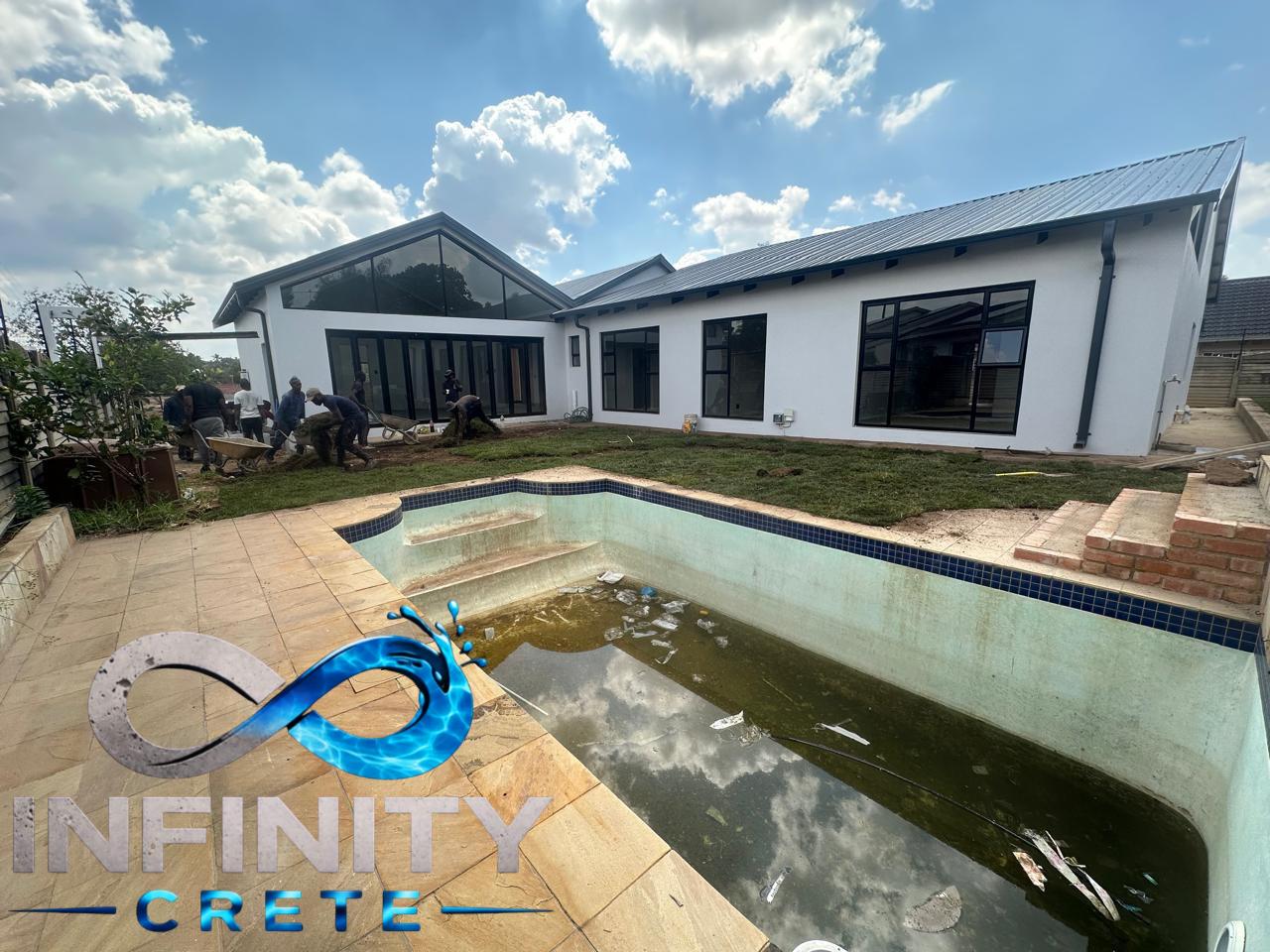 Before — worn residential swimming pool surface in need of resurfacing